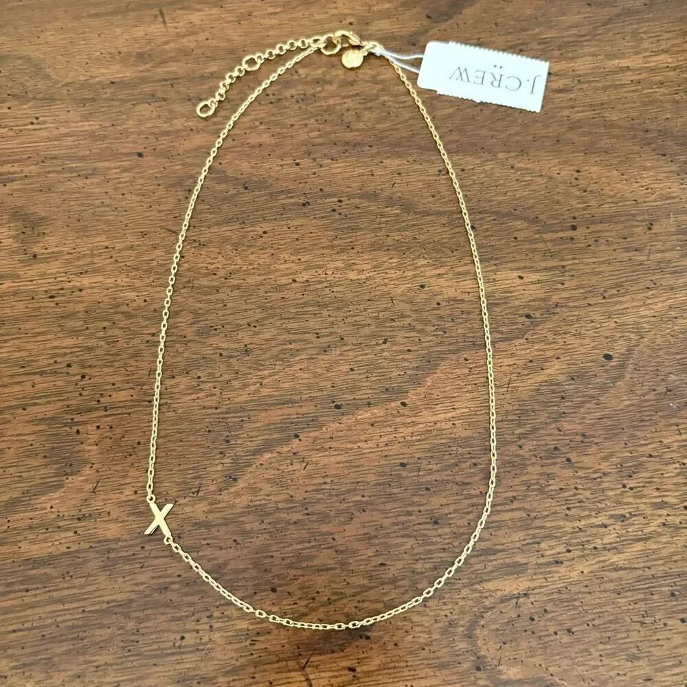 J.Crew | Offset “X” Initial Necklace | 17” Adjustable